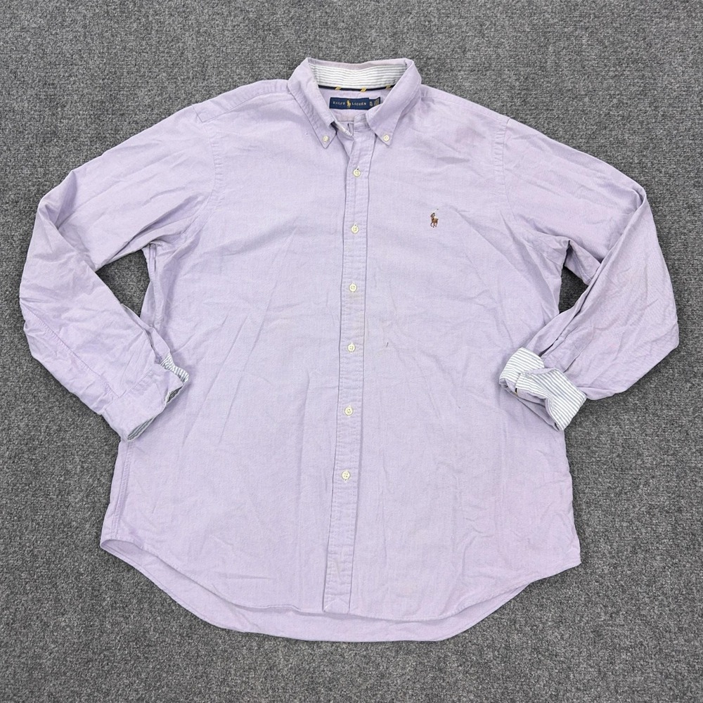 Ralph Lauren Shirt Mens XL Purple 100% Cotton Long Sleeve Button Down Casual